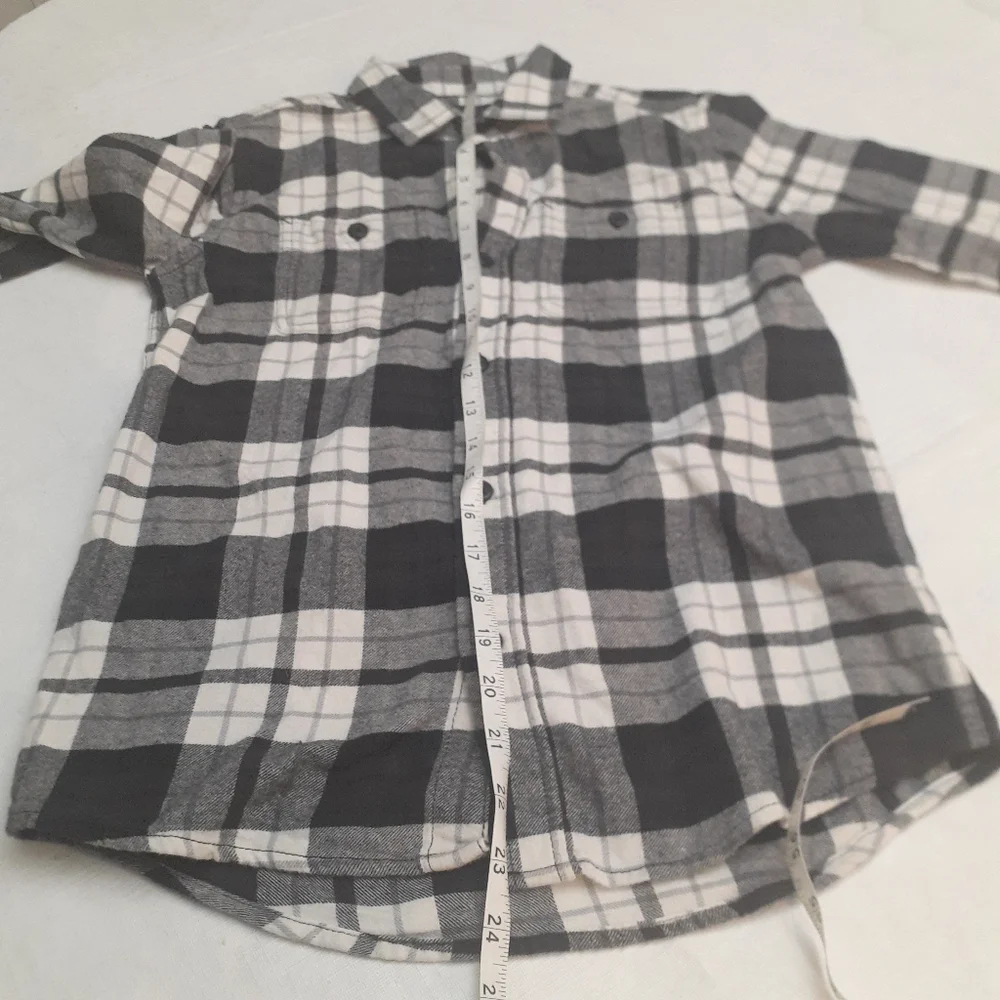 NWT Children's Place Black and White Plaid Long Sleeve Button Down Shirt